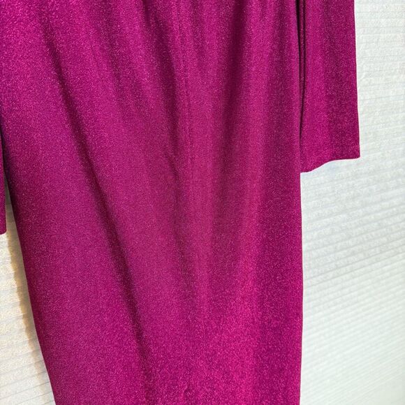 ML Monique Lhuillier Purple Metallic Knit Dress - Picture 13 of 16